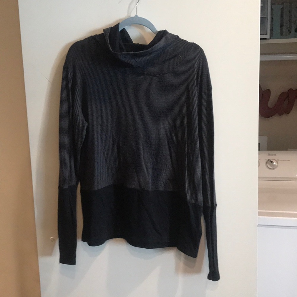 Grey and black long sleeve hoodie